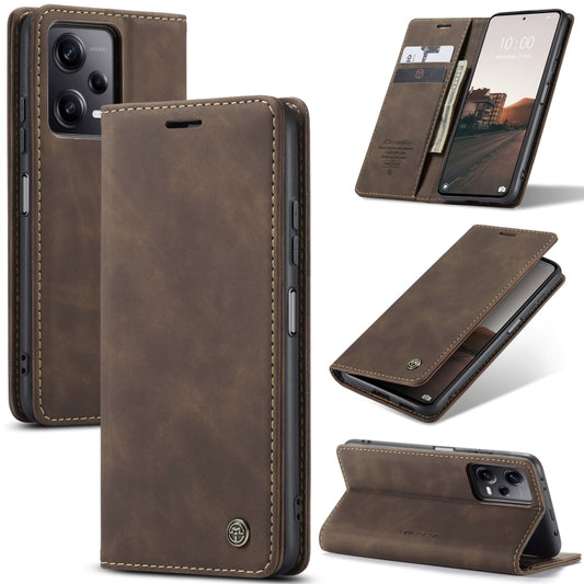 For Xiaomi Redmi Note 12 Pro+ 5G CaseMe 013 Multifunctional Horizontal Flip Leather Phone Case(Coffee) - Xiaomi Cases by CaseMe | Online Shopping UK | buy2fix