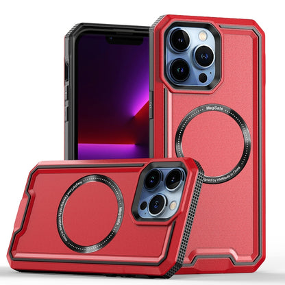 For iPhone 12 / 12 Pro Armour Two-color MagSafe Magnetic TPU + PC Phone Case(Red) - iPhone 12 / 12 Pro Cases by buy2fix | Online Shopping UK | buy2fix