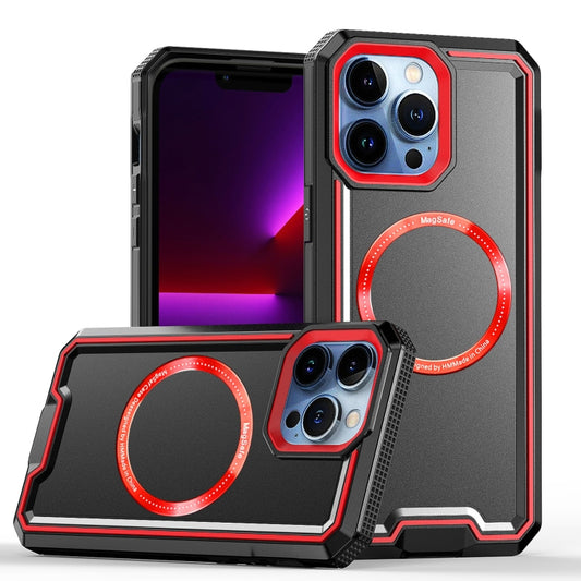 For iPhone 8 Plus / 7 Plus / 6 Plus Armour Two-color MagSafe Magnetic TPU + PC Phone Case(Black + Red) - More iPhone Cases by buy2fix | Online Shopping UK | buy2fix