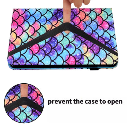 For Samsung Galaxy Tab S6 Lite P610 Colored Drawing Stitching Elastic Band Leather Smart Tablet Case(Wavy Pattern) - Tab S6 Lite P610 / P615 by buy2fix | Online Shopping UK | buy2fix