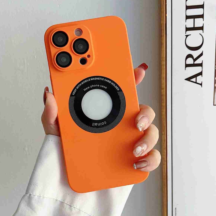 For iPhone 12 Pro Skin Feel CD Texture MagSafe Magnetic Phone Case(Orange) - iPhone 12 / 12 Pro Cases by buy2fix | Online Shopping UK | buy2fix