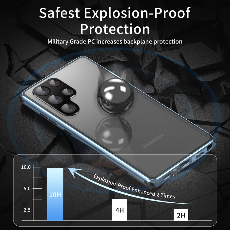 For Samsung Galaxy S23 Ultra 5G Anti-peeping Magnetic Double-sided Tempered Glass Phone Case(Black) - Galaxy S23 Ultra 5G Cases by buy2fix | Online Shopping UK | buy2fix