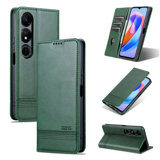 For Honor Play 40 AZNS Magnetic Calf Texture Flip Leather Phone Case(Dark Green) - Honor Cases by AZNS | Online Shopping UK | buy2fix