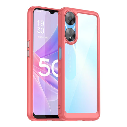 For OPPO A58 5G Colorful Series Acrylic + TPU Phone Case(Black) - OPPO Cases by buy2fix | Online Shopping UK | buy2fix