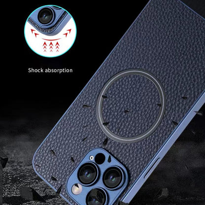 For iPhone 11 Skin Feel Litchi Texture MagSafe Magnetic Phone Case(Brown) - iPhone 11 Cases by buy2fix | Online Shopping UK | buy2fix