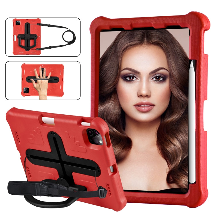 Shield 360 Rotation Handle EVA Shockproof PC Tablet Case For iPad Air 11 2024/Pro 11 2018/2020/2021/Air 4/Air 5 10.9(Red Black) - iPad Pro 11 (2022/2021) Cases by buy2fix | Online Shopping UK | buy2fix