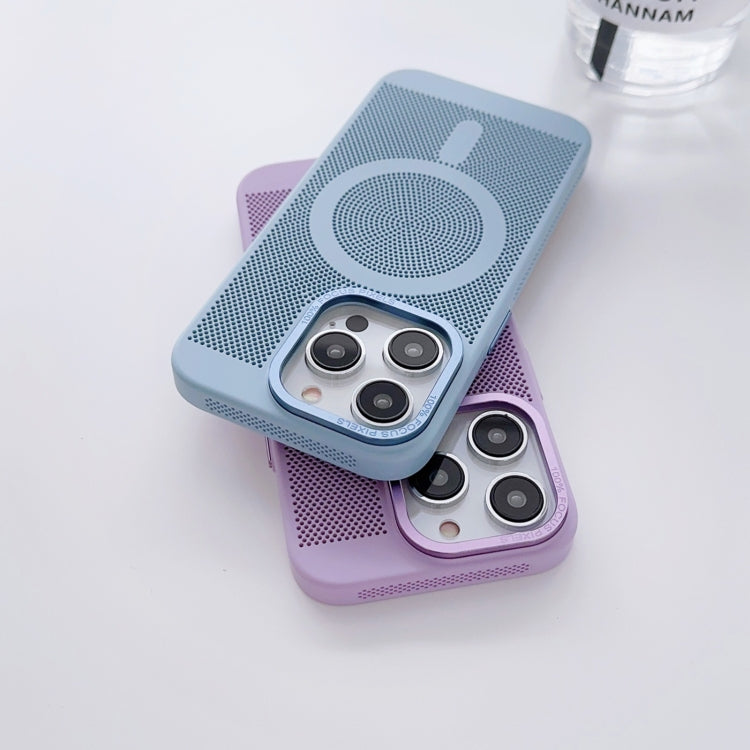 For iPhone 11 Pro Max Grid Cooling MagSafe Magnetic Phone Case(Lilac) - iPhone 11 Pro Max Cases by buy2fix | Online Shopping UK | buy2fix