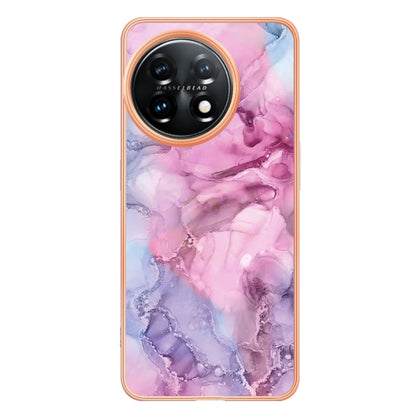 For OnePlus 11 Electroplating Marble Dual-side IMD Phone Case(Pink 013) - OnePlus Cases by buy2fix | Online Shopping UK | buy2fix