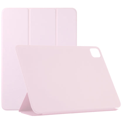 For iPad Air 13 2024 / Pro 12.9 2020 Non-buckle Double-sided Magnetic Flip Leather Tablet Case With Holder & Sleep / Wake-up Function(Pink) - iPad Pro 12.9 (2020) Cases by buy2fix | Online Shopping UK | buy2fix