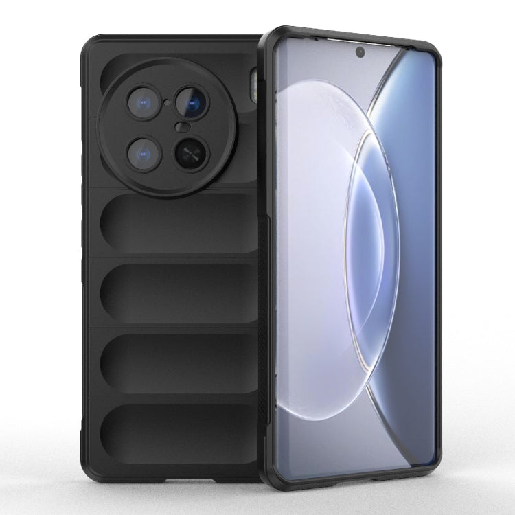 For vivo X90 Pro+ 5G Magic Shield TPU + Flannel Phone Case(Black) - vivo Cases by buy2fix | Online Shopping UK | buy2fix