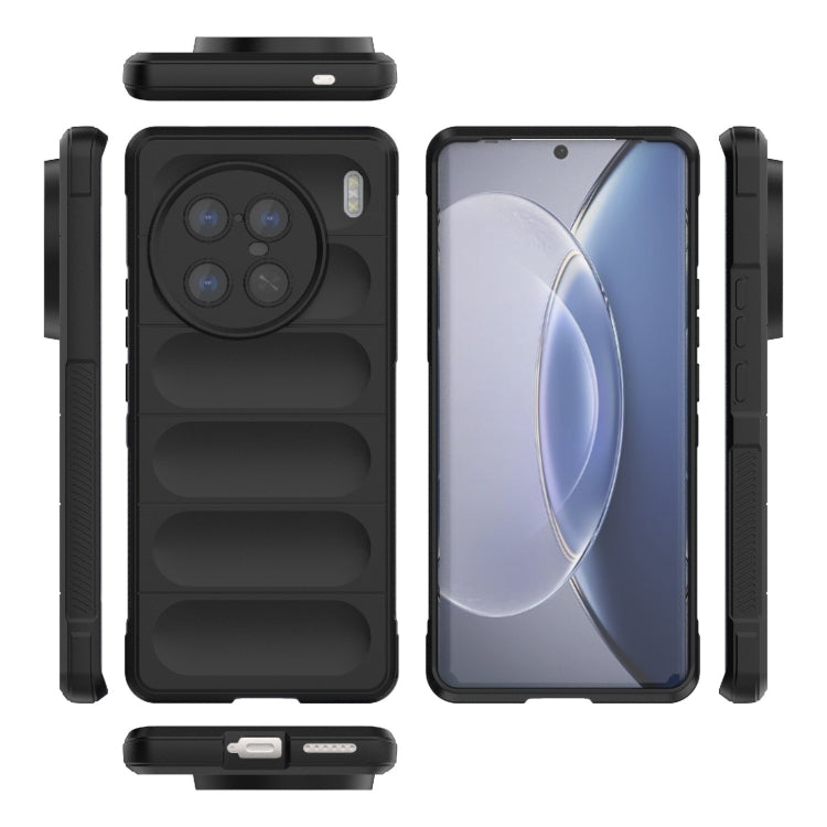 For vivo X90 Pro+ 5G Magic Shield TPU + Flannel Phone Case(Black) - vivo Cases by buy2fix | Online Shopping UK | buy2fix