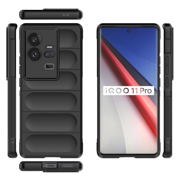 For vivo iQOO 11 Pro 5G Magic Shield TPU + Flannel Phone Case(Grey) - vivo Cases by buy2fix | Online Shopping UK | buy2fix