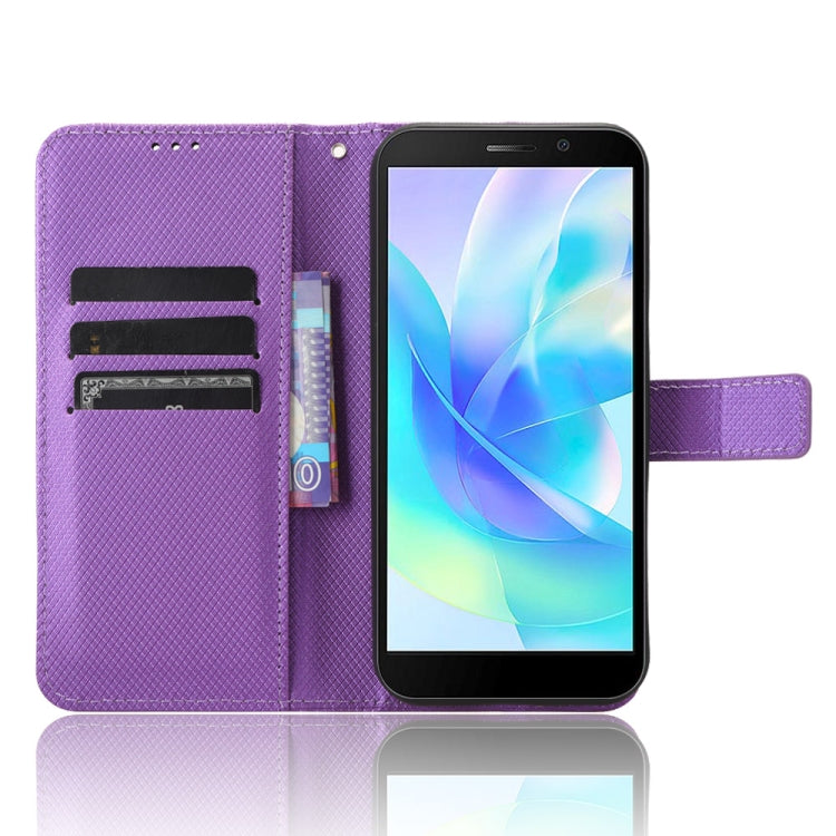 For Doogee X97 / X97 Pro Diamond Texture Leather Phone Case(Purple) - Doogee Cases by buy2fix | Online Shopping UK | buy2fix