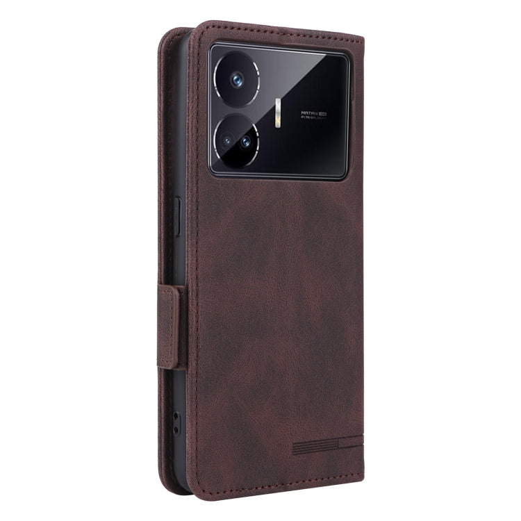 For Realme GT Neo5 SE Magnetic Clasp Leather Phone Case(Brown) - Realme Cases by buy2fix | Online Shopping UK | buy2fix