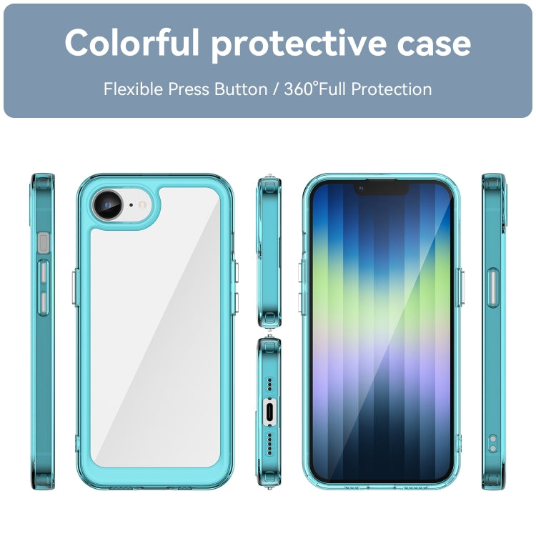 For iPhone SE 2024 Colorful Series Acrylic + TPU Phone Case(Transparent Blue) - More iPhone Cases by buy2fix | Online Shopping UK | buy2fix