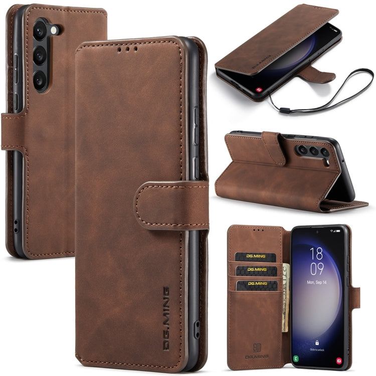 For Samsung Galaxy S23 5G DG.MING Retro Oil Edge Flip Leather Phone Case(Coffee) - Galaxy S23 5G Cases by DG.MING | Online Shopping UK | buy2fix