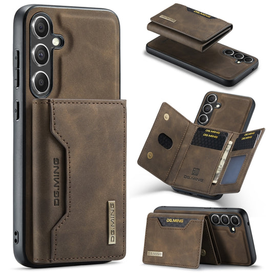 For Samsung Galaxy S24 5G DG.MING M2 Series 3-Fold Multi Card Bag + Magnetic Phone Case(Coffee) - Galaxy S24 5G Cases by DG.MING | Online Shopping UK | buy2fix