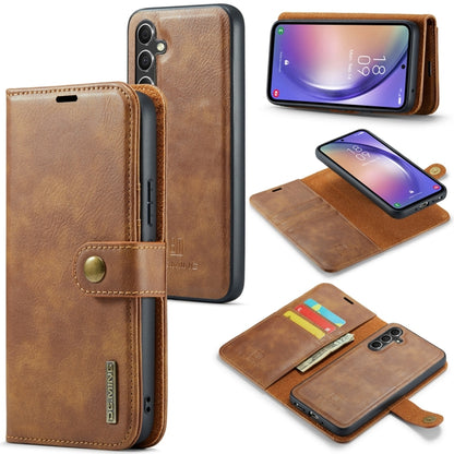 For Samsung Galaxy A54 5G DG.MING Crazy Horse Texture Detachable Magnetic Leather Case(Brown) - Galaxy Phone Cases by DG.MING | Online Shopping UK | buy2fix