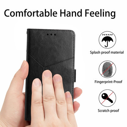 For Xiaomi Redmi Note 13 4G Y-shaped Pattern Flip Leather Phone Case(Black) - Note 13 Cases by buy2fix | Online Shopping UK | buy2fix