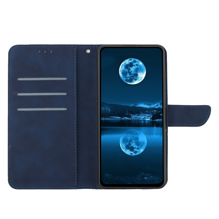 For Xiaomi Redmi Note 13 4G Global Stitching Embossed Leather Phone Case(Blue) - Note 13 Cases by buy2fix | Online Shopping UK | buy2fix