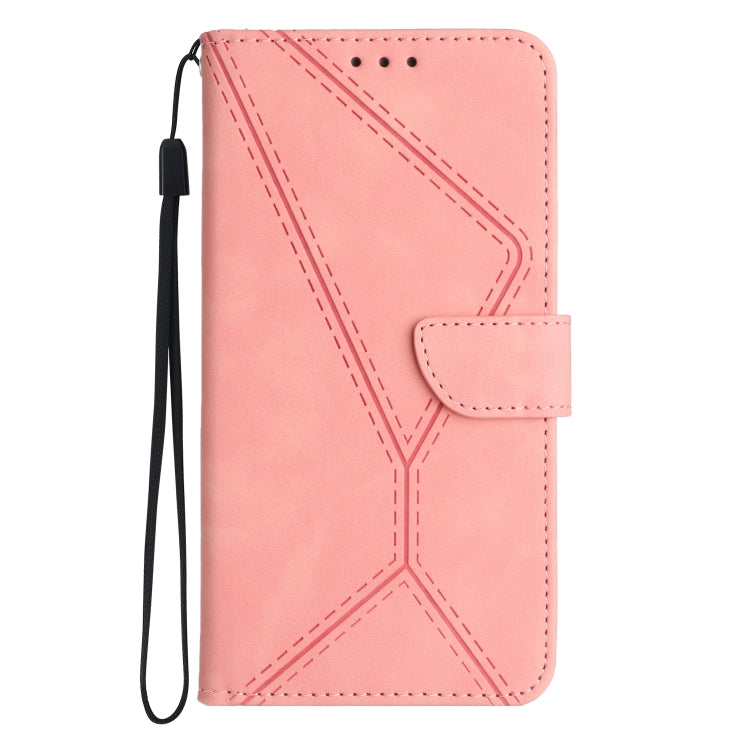 For Motorola Moto G Play 4G 2024 Stitching Embossed Leather Phone Case(Pink) - Motorola Cases by buy2fix | Online Shopping UK | buy2fix