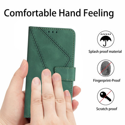 For Motorola Moto G Play 4G 2024 Stitching Embossed Leather Phone Case(Green) - Motorola Cases by buy2fix | Online Shopping UK | buy2fix