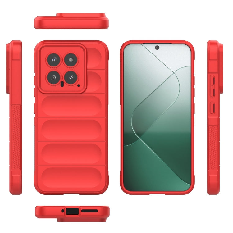 For Xiaomi 14 5G Magic Shield TPU + Flannel Phone Case(Red) - 14 Cases by buy2fix | Online Shopping UK | buy2fix