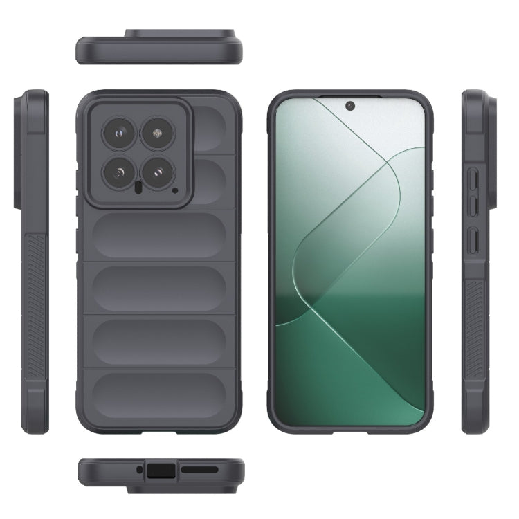 For Xiaomi 14 5G Magic Shield TPU + Flannel Phone Case(Dark Grey) - 14 Cases by buy2fix | Online Shopping UK | buy2fix