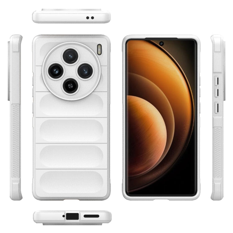 For vivo X100 5G Magic Shield TPU + Flannel Phone Case(White) - X100 Cases by buy2fix | Online Shopping UK | buy2fix