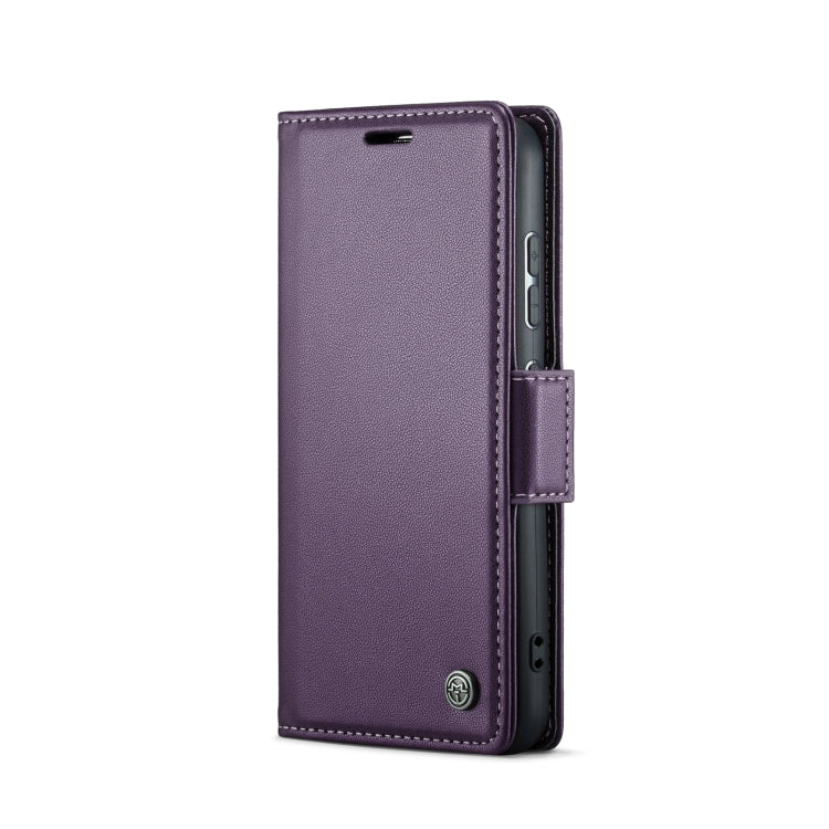 For Samsung Galaxy S24 CaseMe 023 Butterfly Buckle Litchi Texture RFID Anti-theft Leather Phone Case(Pearly Purple) - Galaxy S24 5G Cases by CaseMe | Online Shopping UK | buy2fix