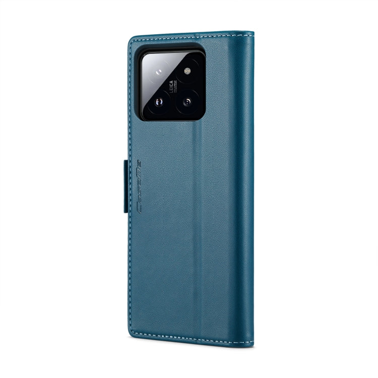 For Xiaomi 14 Pro CaseMe 023 Butterfly Buckle Litchi Texture RFID Anti-theft Leather Phone Case(Blue) - 14 Pro Cases by CaseMe | Online Shopping UK | buy2fix