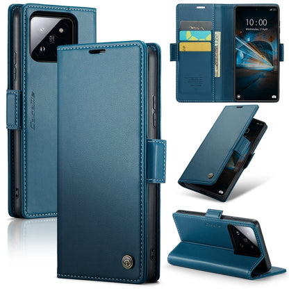 For Xiaomi 14 CaseMe 023 Butterfly Buckle Litchi Texture RFID Anti-theft Leather Phone Case(Blue) - 14 Cases by CaseMe | Online Shopping UK | buy2fix