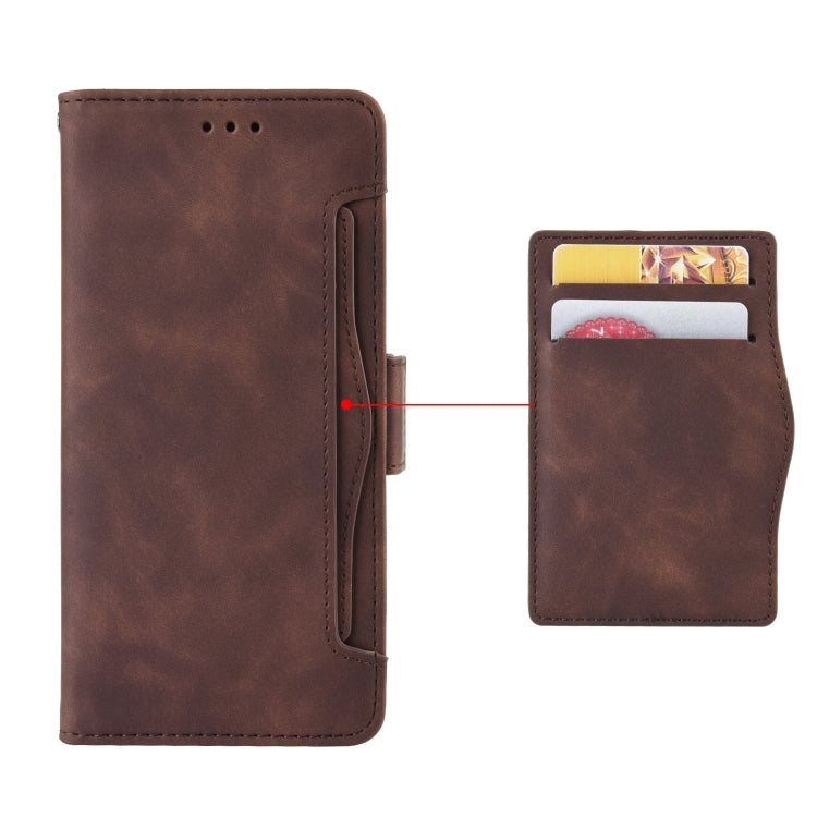 For Motorola Moto G53 / G13 Skin Feel Calf Texture Card Slots Leather Phone Case(Brown) - Motorola Cases by buy2fix | Online Shopping UK | buy2fix