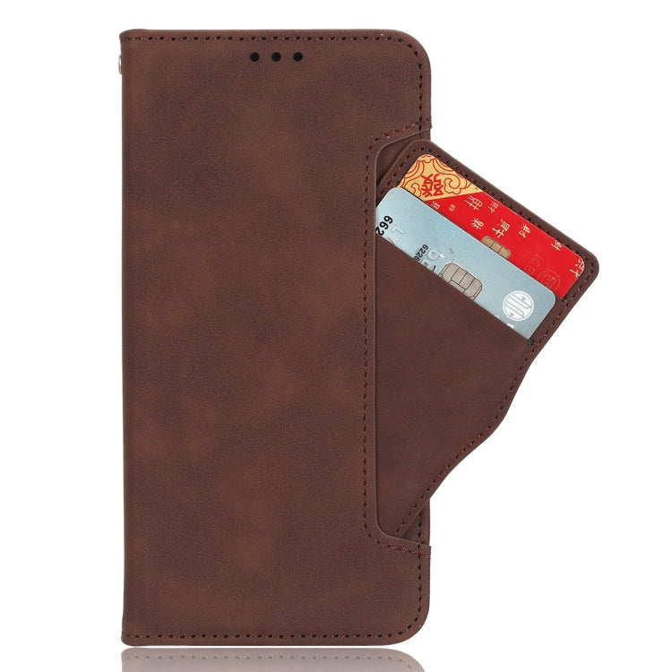 For Samsung Galaxy S24 5G Skin Feel Calf Texture Card Slots Leather Phone Case(Brown) - Galaxy S24 5G Cases by buy2fix | Online Shopping UK | buy2fix