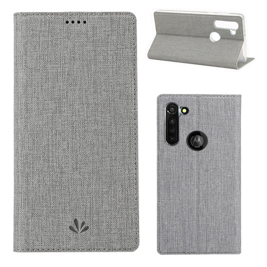 For Motorola Moto G8 ViLi DMX-54 Shockproof TPU + PU Leather Magnetic Attraction Horizontal Flip Protective Case with Card Slots & Holder(Grey) - Motorola Cases by ViLi | Online Shopping UK | buy2fix