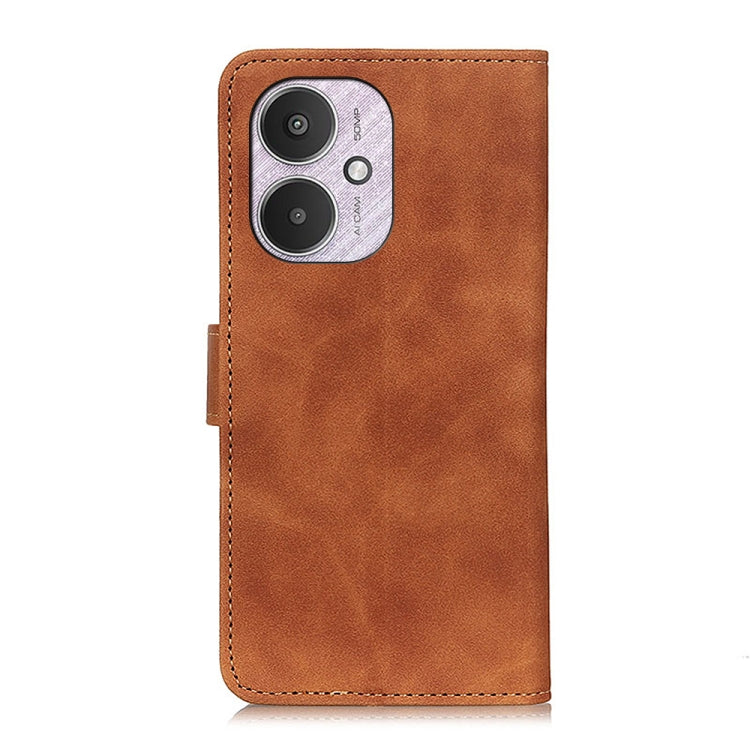 For Xiaomi Redmi 13C KHAZNEH Retro Texture Flip Leather Phone Case(Brown) - 13C Cases by buy2fix | Online Shopping UK | buy2fix