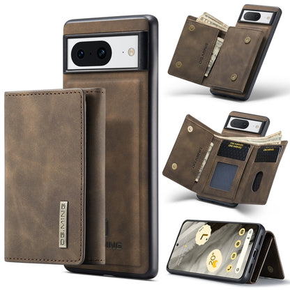 For Google Pixel 8 DG.MING M1 Series 3-Fold Multi Card Wallet + Magnetic Phone Case(Coffee) - Google Cases by DG.MING | Online Shopping UK | buy2fix