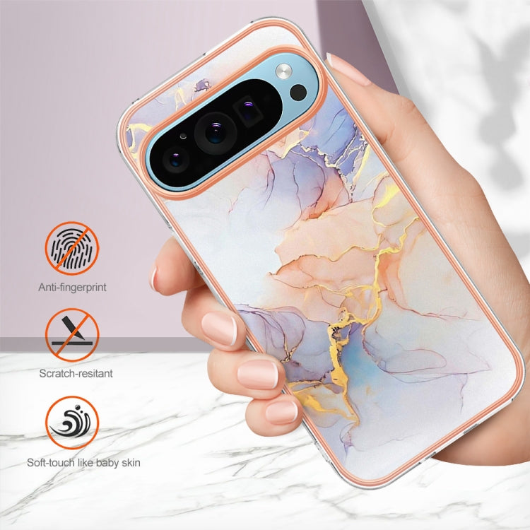 For Google Pixel 9 Pro XL Electroplating IMD TPU Phone Case(White Marble) - Google Cases by buy2fix | Online Shopping UK | buy2fix