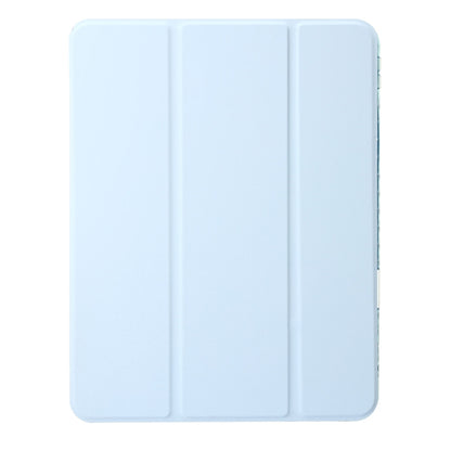 For iPad Pro 11 2024 Clear Acrylic 3-Fold Leather Tablet Case(Ice Blue) - iPad Pro 11 2024 Cases by buy2fix | Online Shopping UK | buy2fix