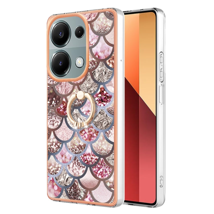 For Xiaomi Redmi Note 13 Pro 4G/Poco M6 Pro 4G Electroplating IMD TPU Phone Case with Ring(Pink Scales) - Note 13 Pro Cases by buy2fix | Online Shopping UK | buy2fix