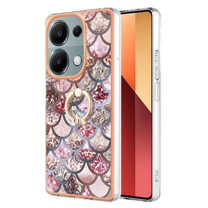 For Xiaomi Redmi Note 13 Pro 4G/Poco M6 Pro 4G Electroplating IMD TPU Phone Case with Ring(Pink Scales) - Note 13 Pro Cases by buy2fix | Online Shopping UK | buy2fix