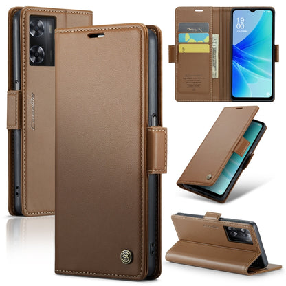 For OPPO A77 4G Global / A57e 4G CaseMe 023 Butterfly Buckle Litchi Texture RFID Anti-theft Leather Phone Case(Brown) - OPPO Cases by CaseMe | Online Shopping UK | buy2fix