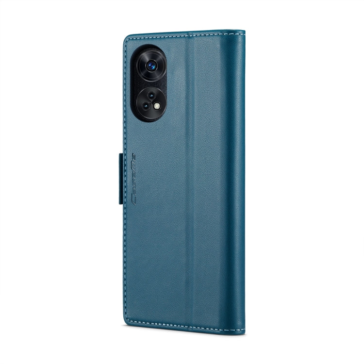 For OPPO Reno8 T 4G CaseMe 023 Butterfly Buckle Litchi Texture RFID Anti-theft Leather Phone Case(Blue) - OPPO Cases by CaseMe | Online Shopping UK | buy2fix