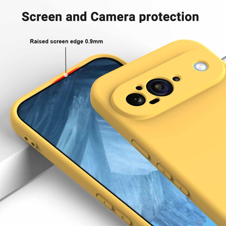 For Google Pixel 9 Pure Color Liquid Silicone Shockproof Phone Case(Yellow) - Google Cases by buy2fix | Online Shopping UK | buy2fix