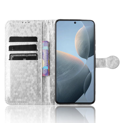 For Xiaomi Redmi K70 5G / K70 Pro 5G Honeycomb Dot Texture Leather Phone Case(Silver) - K70 Pro Cases by buy2fix | Online Shopping UK | buy2fix