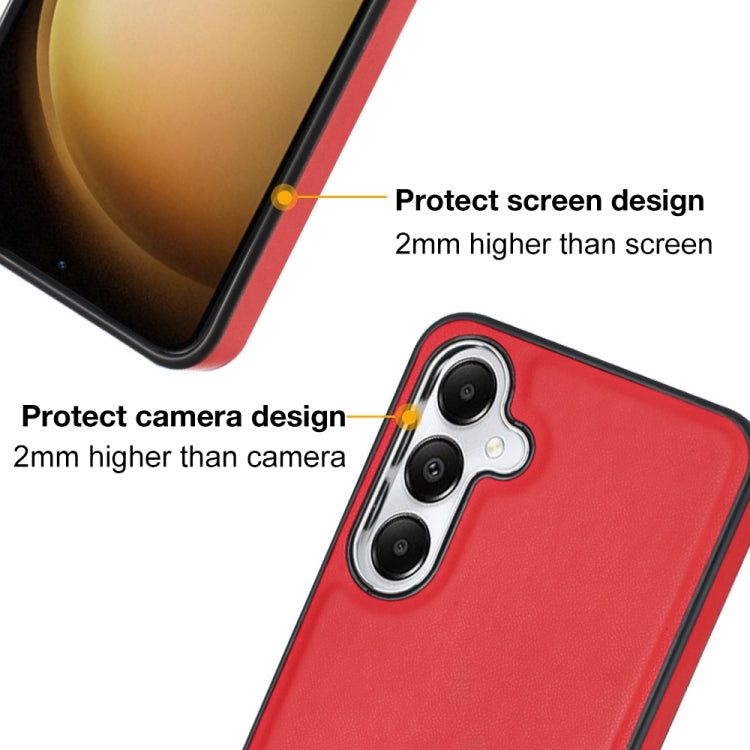 For Samsung Galaxy S24+ 5G Leather Texture Full Coverage Phone Case(Red) - Galaxy S24+ 5G Cases by buy2fix | Online Shopping UK | buy2fix