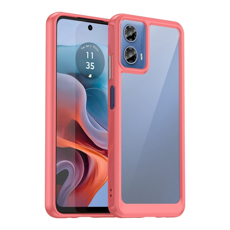 For Motorola Moto G34 Colorful Series Acrylic Hybrid TPU Phone Case(Red) - Motorola Cases by buy2fix | Online Shopping UK | buy2fix