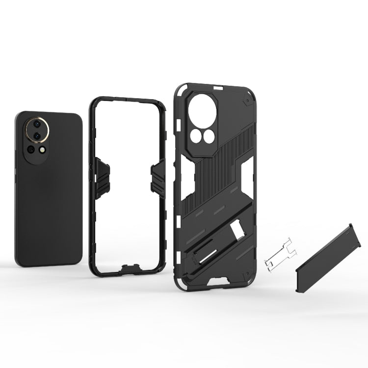 For Huawei nova 12 5G Punk Armor 2 in 1 PC + TPU Phone Case with Holder(Red) - Huawei Cases by buy2fix | Online Shopping UK | buy2fix