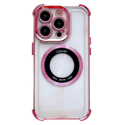 For iPhone 13 Pro 6D Electroplating Armor Magsafe Phone Case(Pink) - iPhone 13 Pro Cases by buy2fix | Online Shopping UK | buy2fix