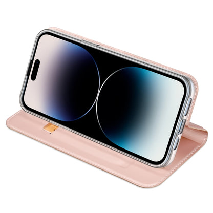 For iPhone 15 Pro DUX DUCIS Skin Pro Series Flip Leather Phone Case(Rose Gold) - iPhone 15 Pro Cases by DUX DUCIS | Online Shopping UK | buy2fix